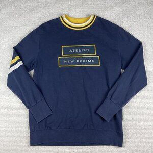 Men's Atelier New Regime ANR Long Sleeve M Yellow/Navy Blue Embroidery